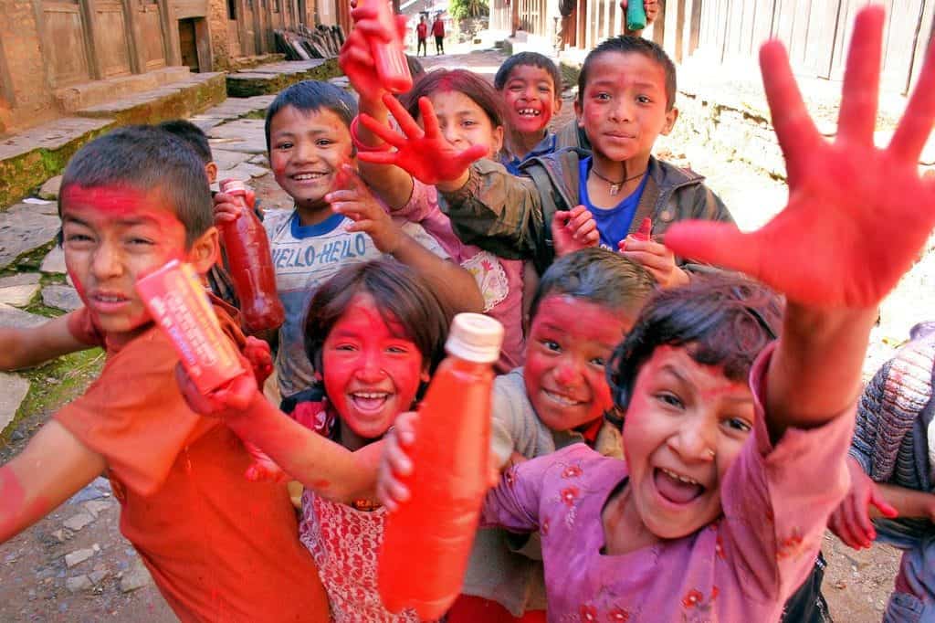 Holi Festival in Nepal with Kids
