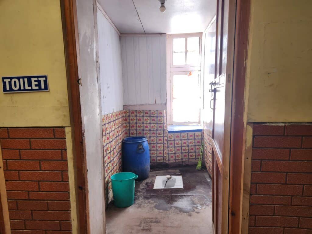Toilet at teahouse in gorakshep, near ebc
