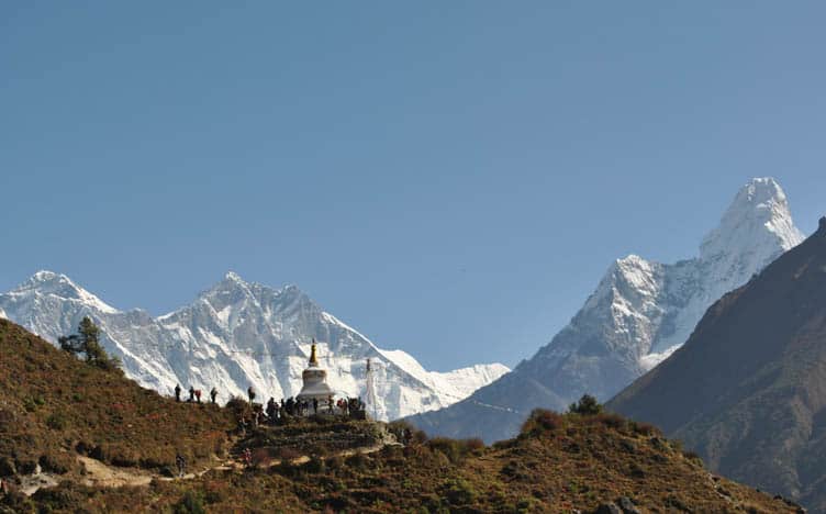 Monastery and mountains, Everest Base Camp trail