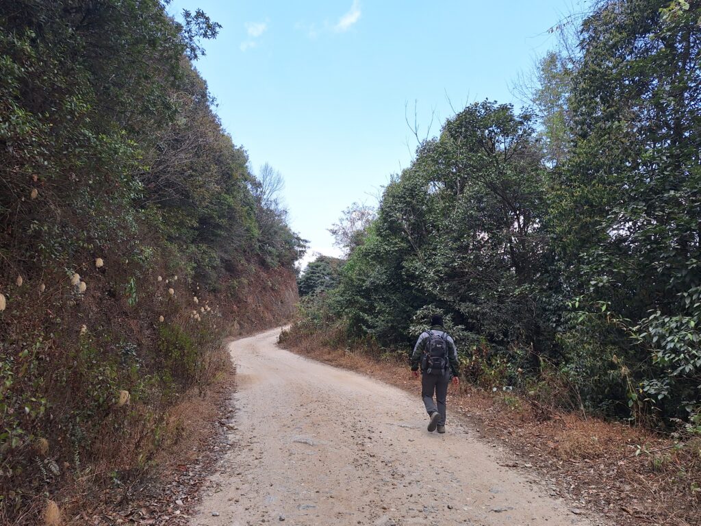 hiking trail from chisapani nagarkot