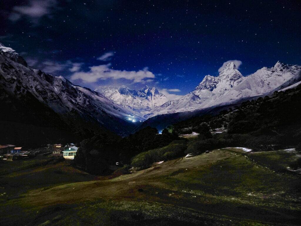 evening view with incredible himalayas