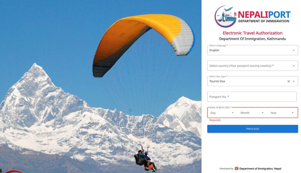 Electronic Travel Authorization Nepal 